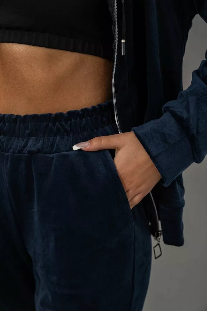 Купить Спортивный костюм женский велюровый  -уценка, цвет синий, 257R4119-U-2 - Фото №6