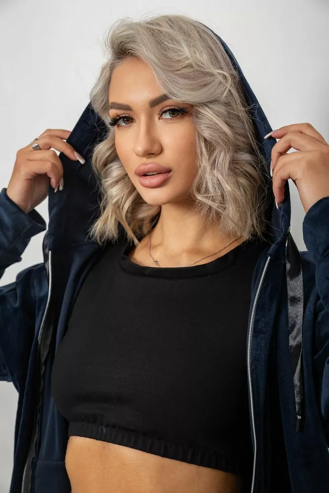 Купить Спортивный костюм женский велюровый  -уценка, цвет синий, 257R4119-U-2 - Фото №7