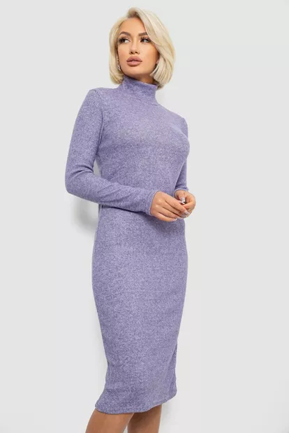 Платье повседневное утепленное, цвет сиреневый, 257R115