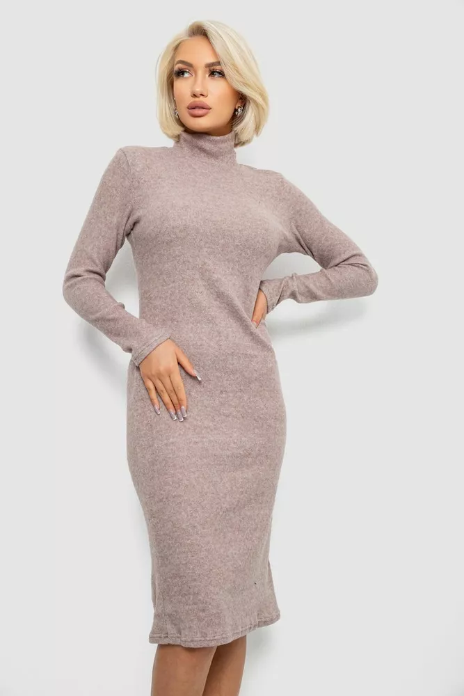 Купить Платье повседневное утепленное, цвет мокко, 257R115 - Фото №1