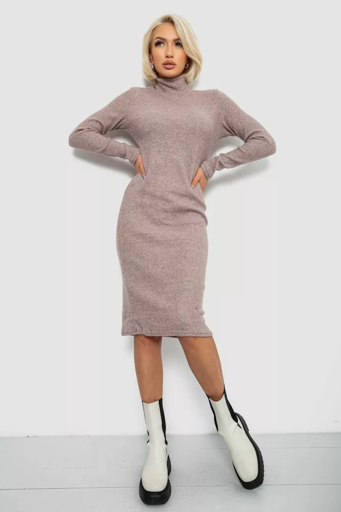 Купить Платье повседневное утепленное, цвет мокко, 257R115 - Фото №2