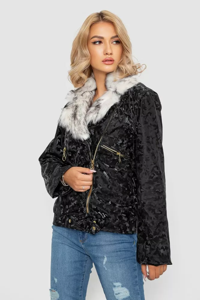 Купить Куртка женская короткая, цвет черный, 247R6770 - Фото №3