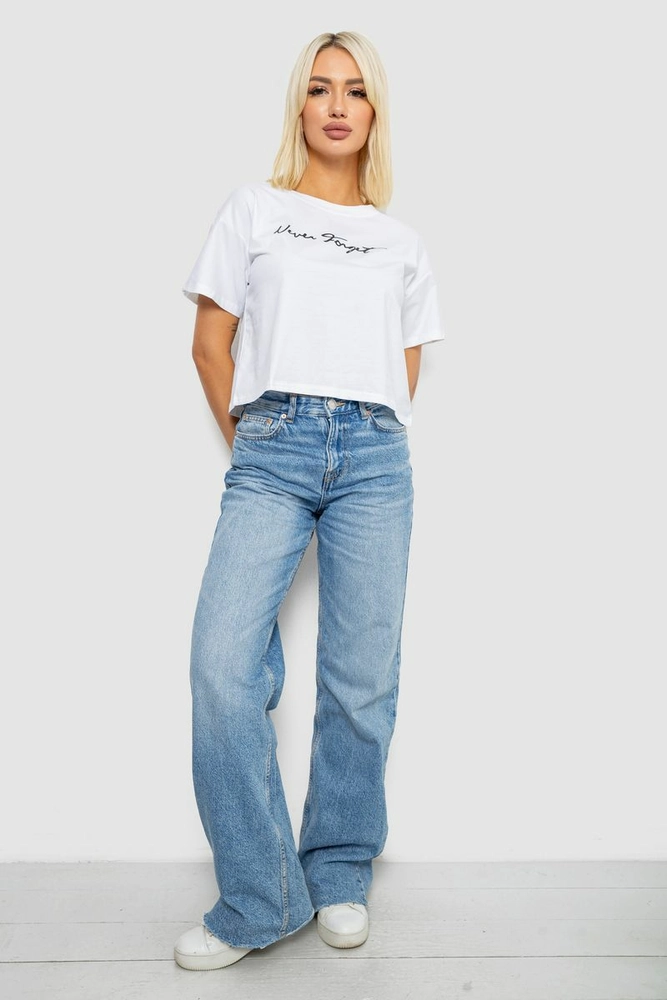 Купить Футболка женская с принтом, цвет белый, 221R9907 - Фото №2