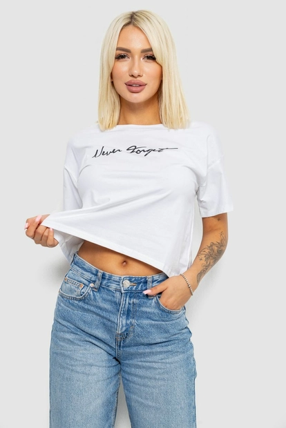 Футболка женская с принтом, цвет белый, 221R9907