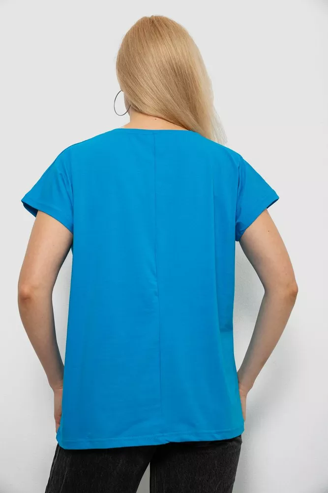 Купить Футболка женская с принтом, цвет бирюзовый, 244R3017 - Фото №4