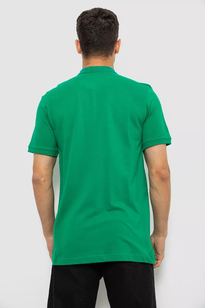 Купить Поло мужское однотонное, цвет зеленый, 244R1458 - Фото №4