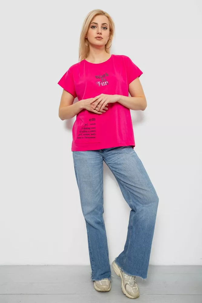 Купить Футболка женская с принтом, цвет розовый, 244R3017 - Фото №2