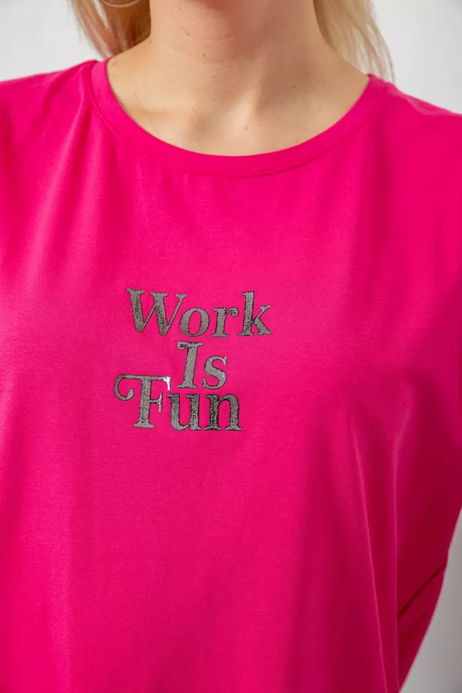 Купить Футболка женская с принтом, цвет розовый, 244R3017 - Фото №5