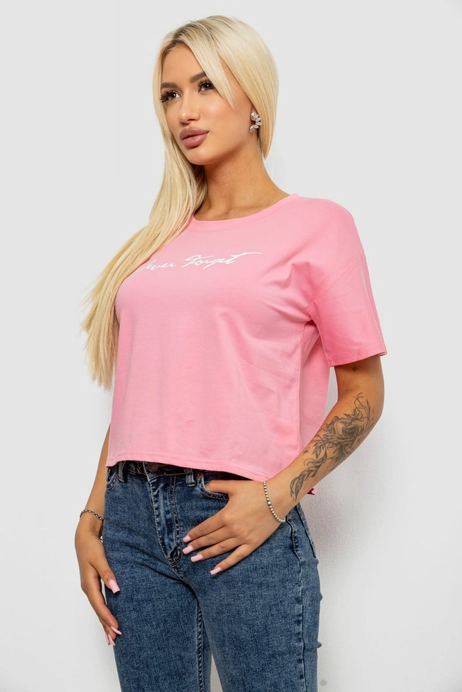 Купити Футболка жіноча з принтом, колір рожевий, 221R9907 - Фото №3