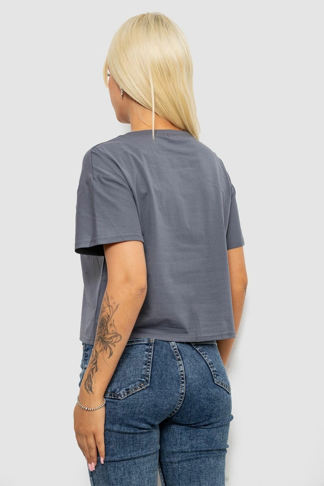 Купить Футболка женская с принтом, цвет серый, 221R9907 - Фото №4