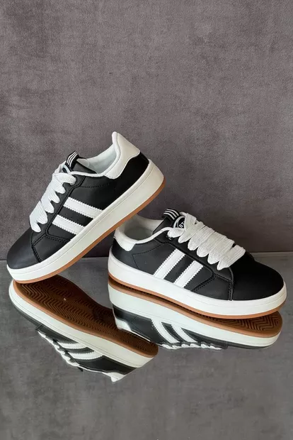 Кросівки жіночі екошкіра, колір чорно-білий, 248RJH300-5