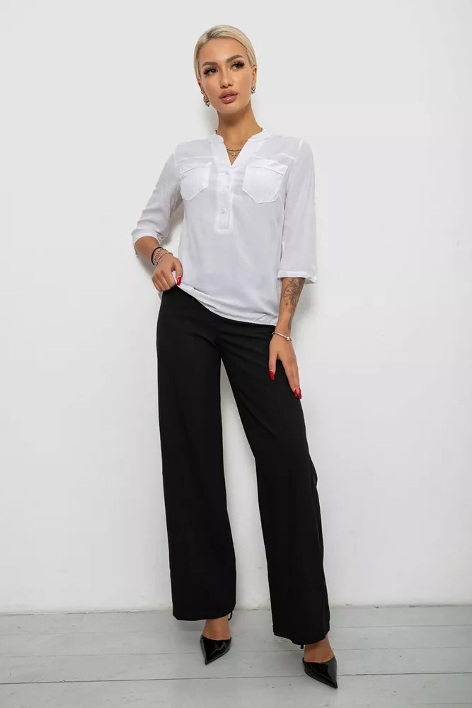 Купить Блуза однотонная  -уценка, цвет белый, 230RR-96-1-U-1 - Фото №2