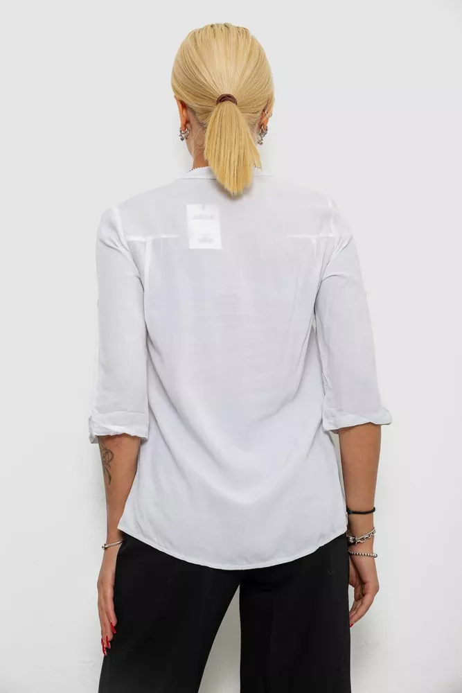 Купить Блуза однотонная  -уценка, цвет белый, 230RR-96-1-U-2 - Фото №4