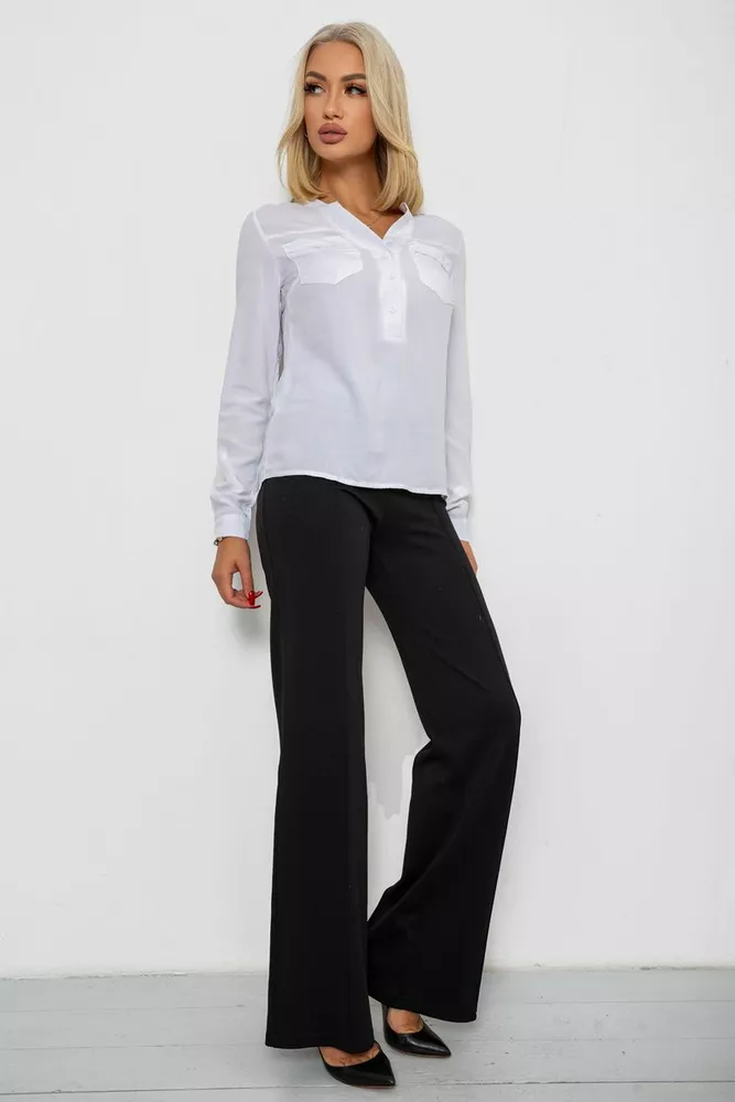 Купить Блуза однотонная  -уценка, цвет белый, 230RR-96-U-2 - Фото №2