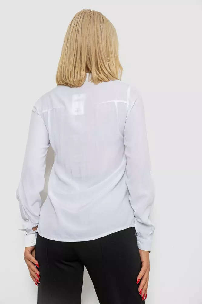 Купить Блуза однотонная  -уценка, цвет белый, 230RR-96-U-2 - Фото №4