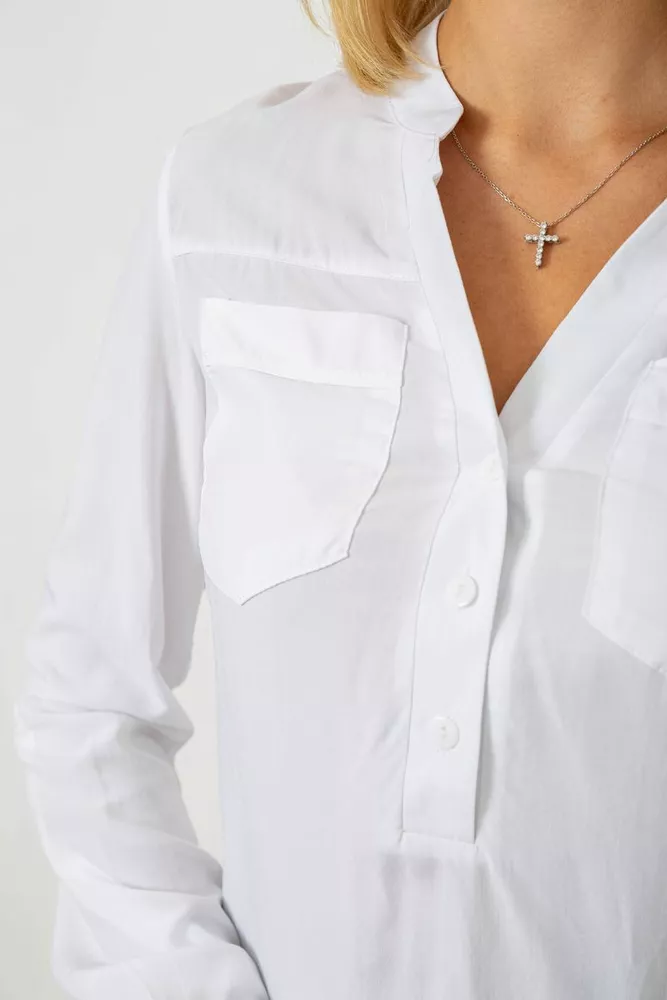 Купить Блуза однотонная  -уценка, цвет белый, 230RR-96-U-2 - Фото №5