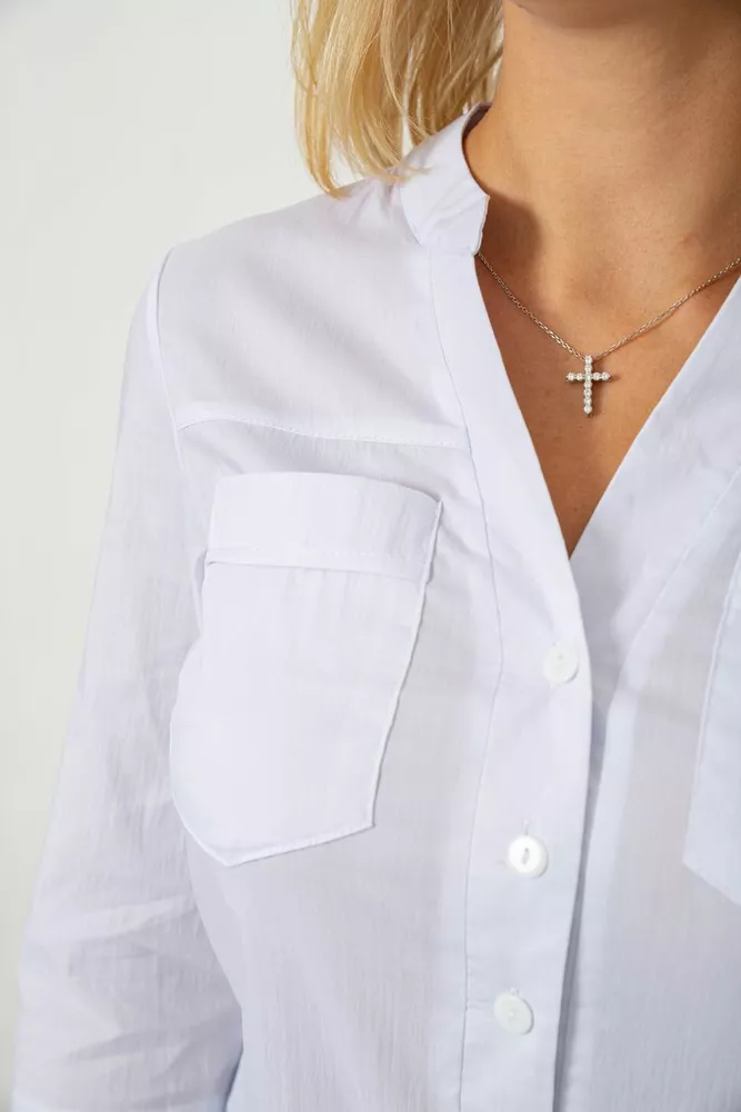 Купить Блуза однотонная  -уценка, цвет белый, 230RP-96-1-U-4 оптом - Фото №5