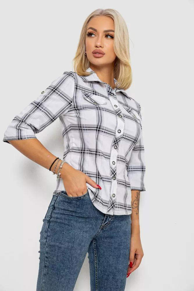 Купить Рубашка женская -уценка, цвет молочный, 230R063-25-U-1 - Фото №3