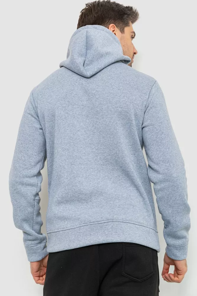 Купити Худі чоловічий на флісі з капюшоном  -уцінка, колір світло-сірий, 214R022-U-2 - Фото №4