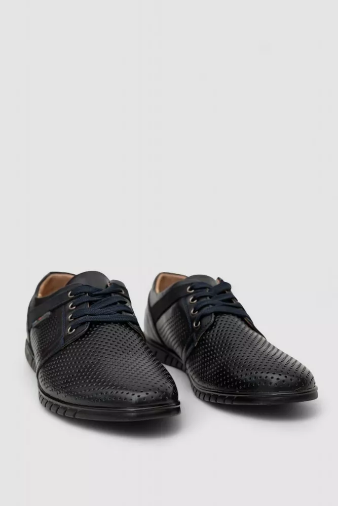 Купити Туфлі чоловічі з перфорацією, колір темно-синій, 243RB1893 - Фото №3