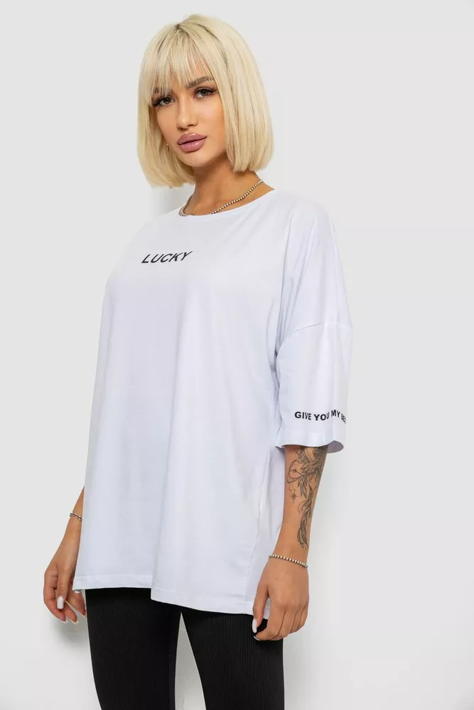 Купить Футболка женская с принтом, цвет белый, 244R2019 - Фото №3