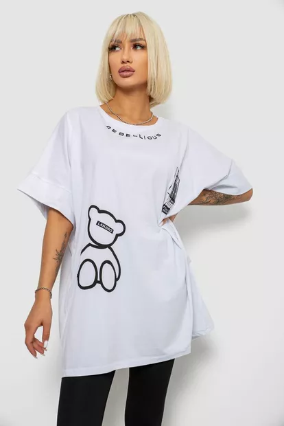Футболка женская с принтом, цвет белый, 244R4004