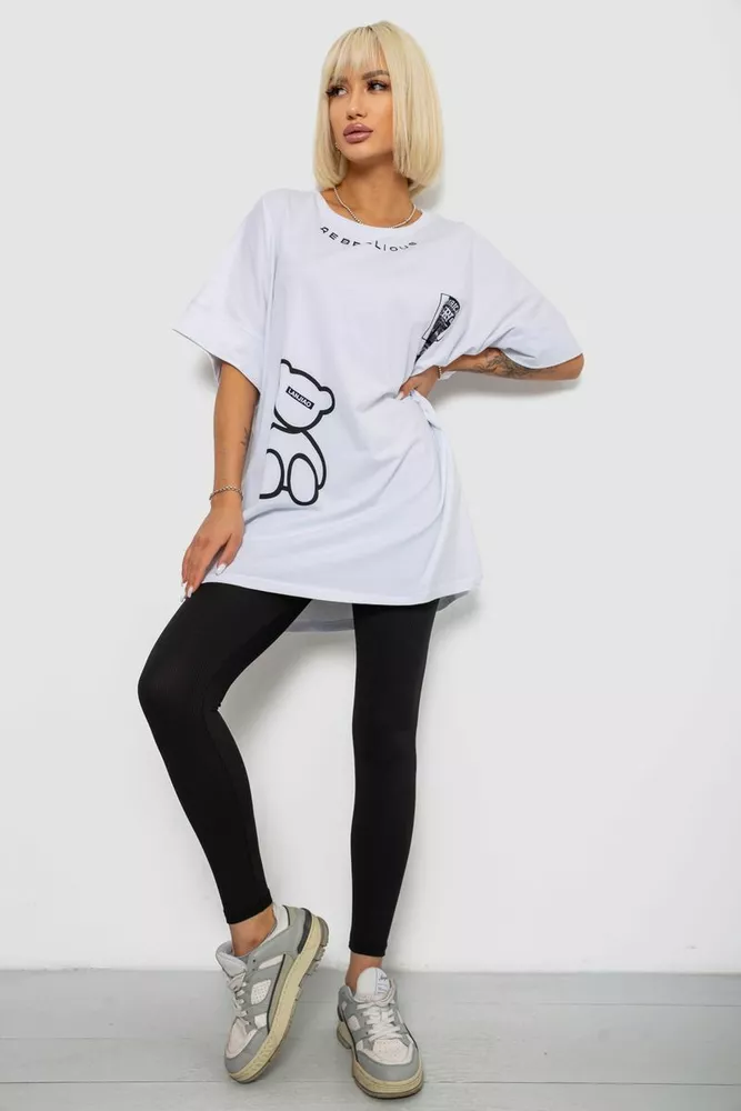 Купить Футболка женская с принтом, цвет белый, 244R4004 - Фото №2