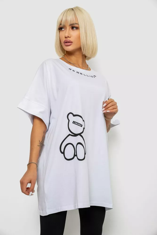 Купить Футболка женская с принтом, цвет белый, 244R4004 - Фото №3