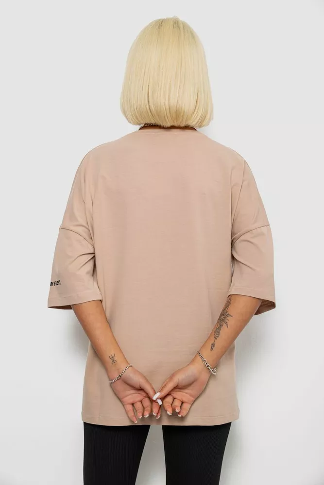 Купить Футболка женская с принтом, цвет бежевый, 244R2019 - Фото №4