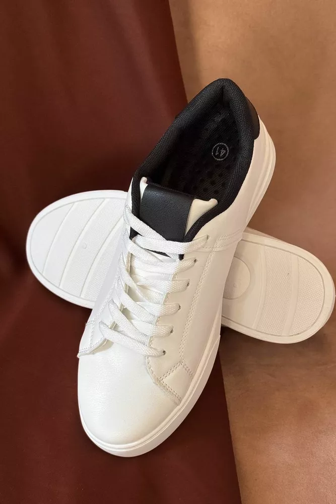 Купить Кеды мужские, цвет бело-черный, 248RR26 - Фото №1