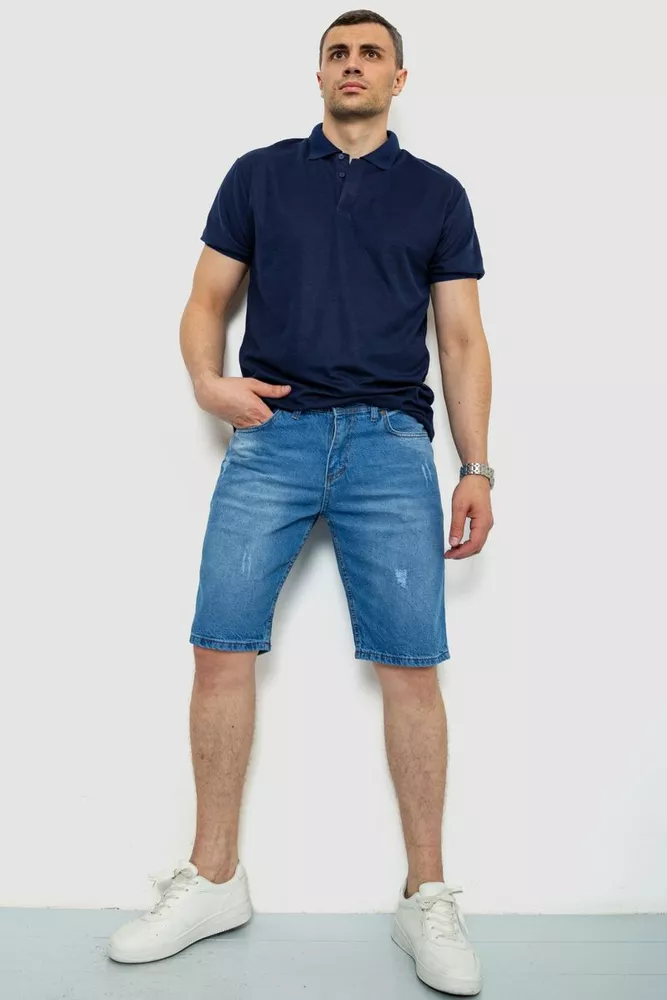 Купити Шорти чоловічі джинсові, колір блакитний, 244RB001 - Фото №2