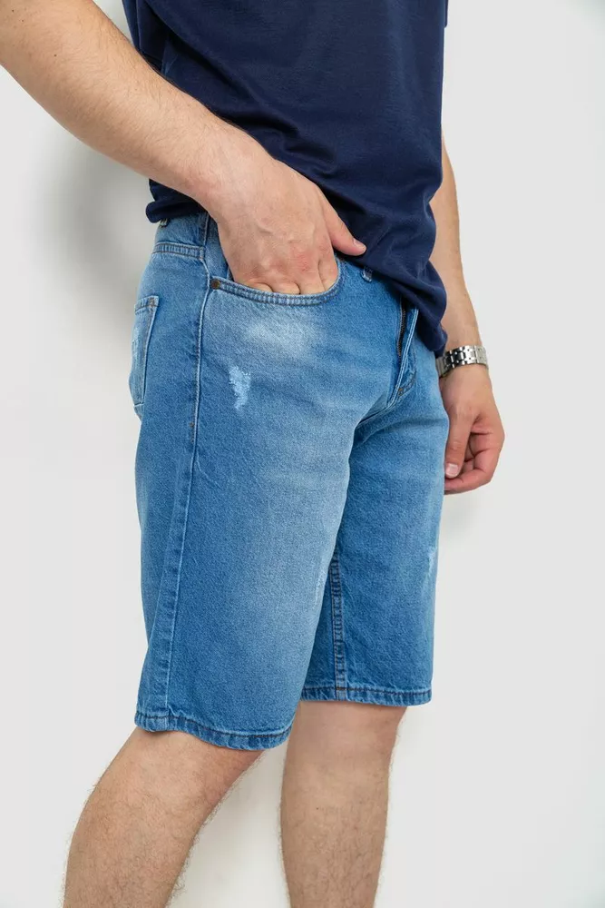 Купити Шорти чоловічі джинсові, колір блакитний, 244RB001 - Фото №3
