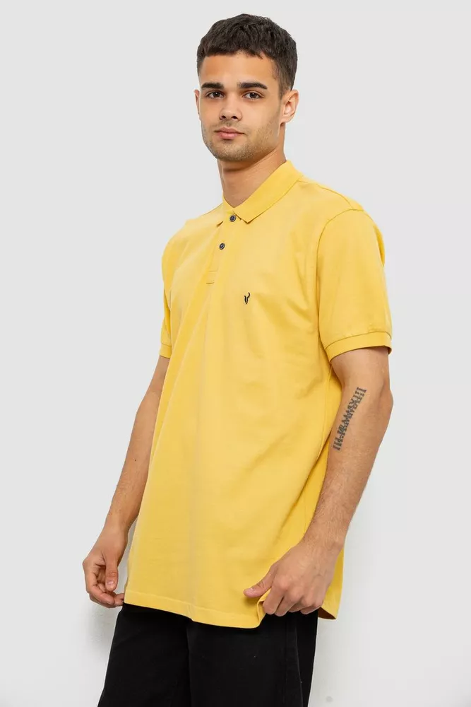Купить Поло мужское однотонное, цвет желтый, 244R5015 - Фото №3