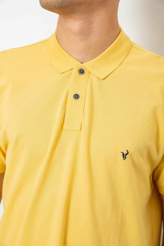 Купить Поло мужское однотонное, цвет желтый, 244R5015 - Фото №5