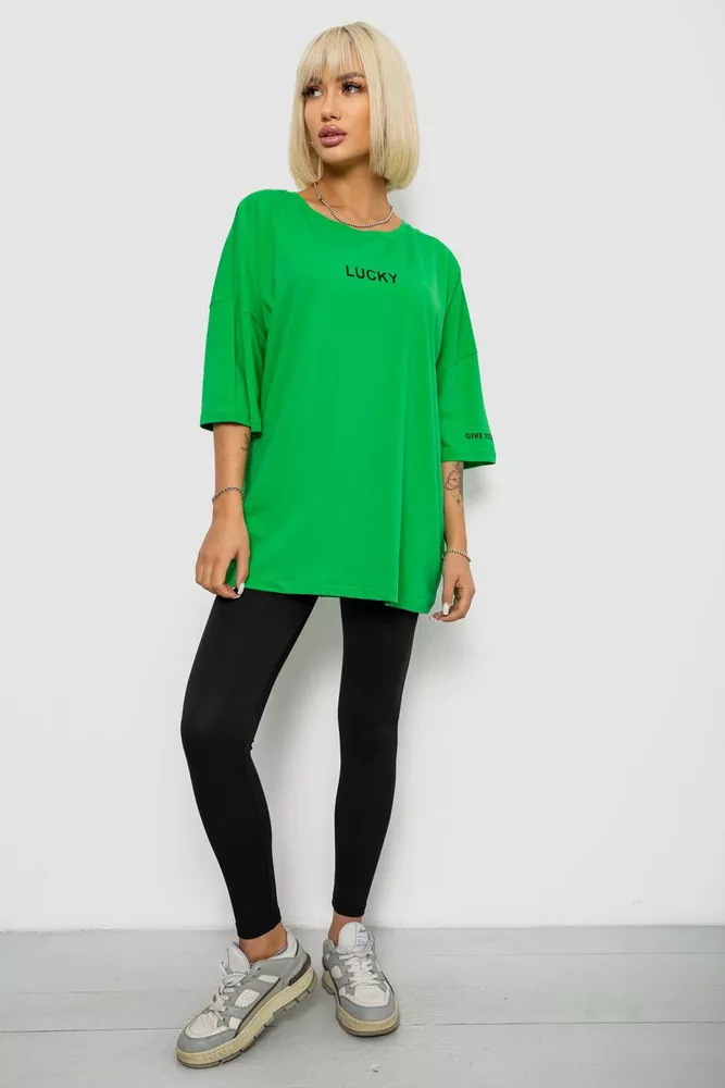 Купить Футболка женская с принтом, цвет зеленый, 244R2019 - Фото №2