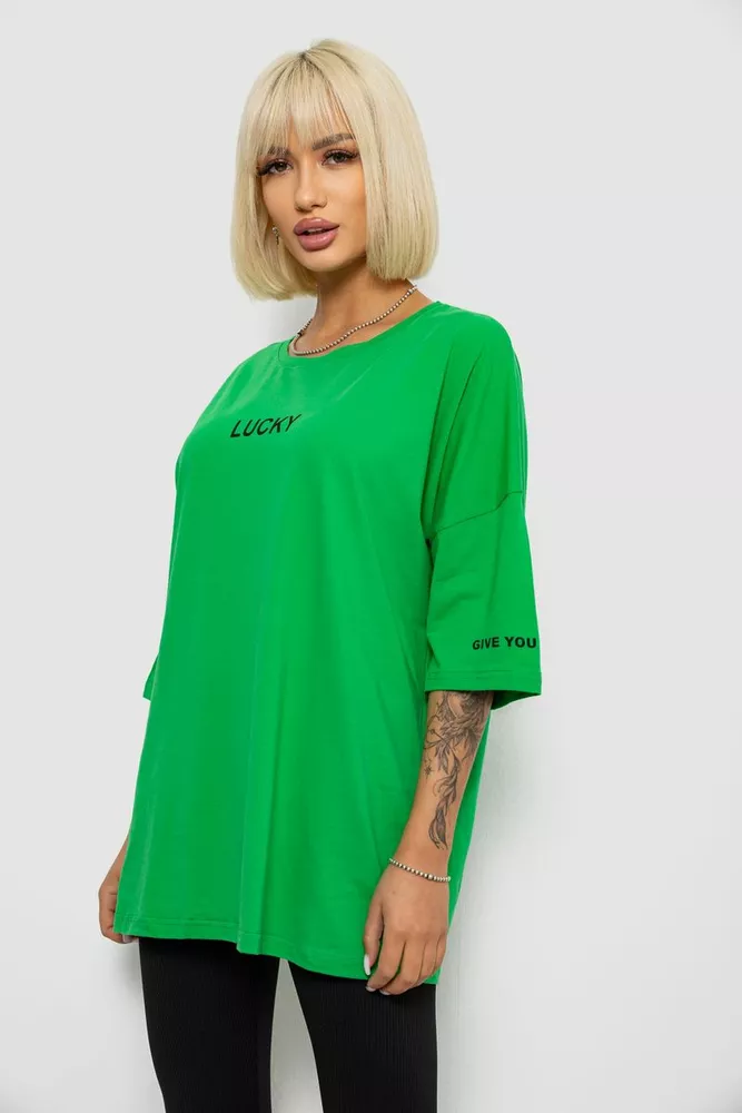 Купить Футболка женская с принтом, цвет зеленый, 244R2019 - Фото №3