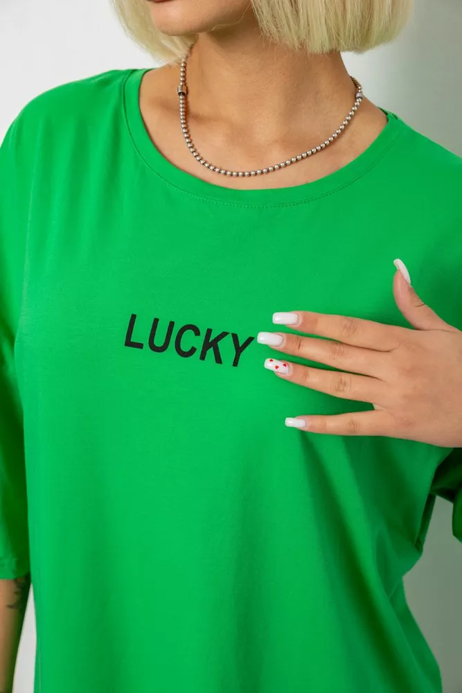 Купить Футболка женская с принтом, цвет зеленый, 244R2019 - Фото №5