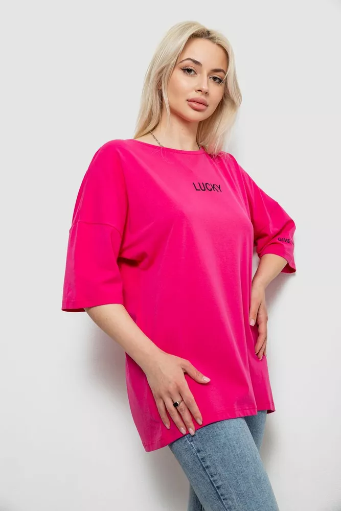Купити Футболка жіноча з принтом, колір малиновий, 244R2019 - Фото №3