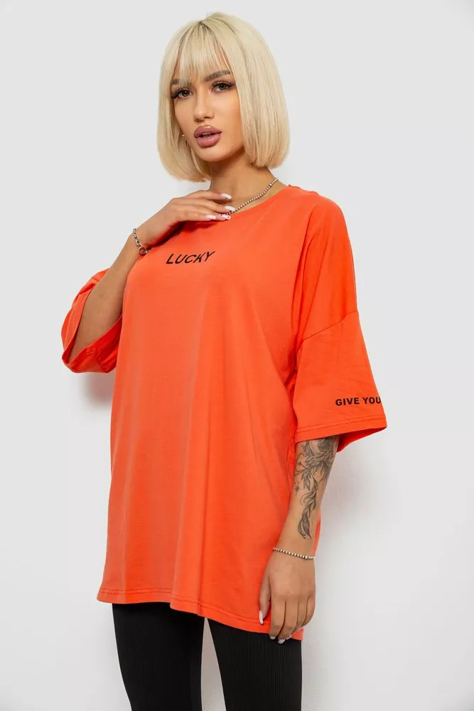 Купить Футболка женская с принтом, цвет оранжевый, 244R2019 - Фото №3