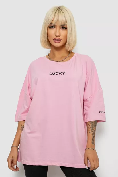 Футболка женская с принтом, цвет розовый, 244R2019