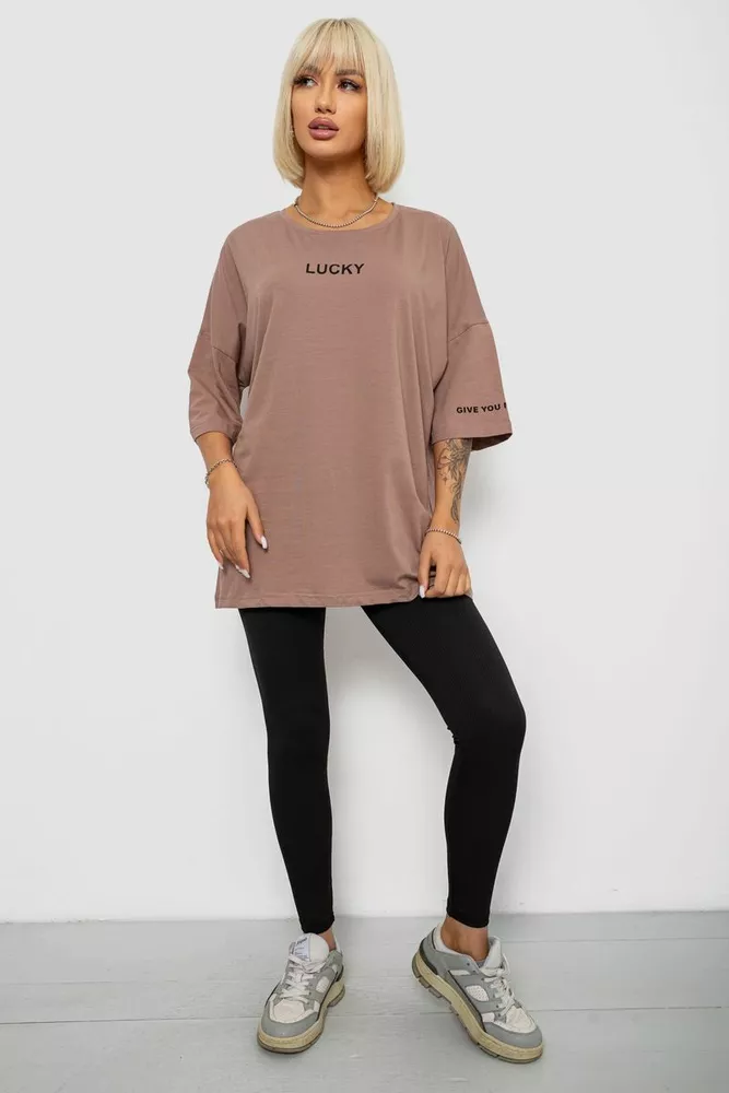 Купить Футболка женская с принтом, цвет мокко, 244R2019 - Фото №2