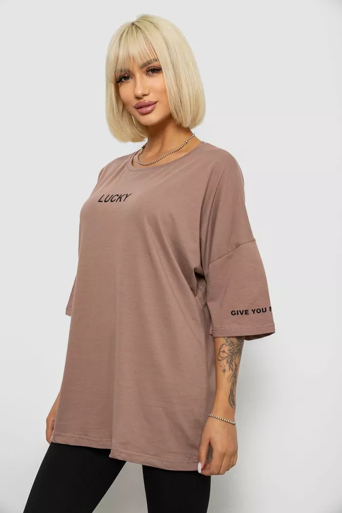 Купить Футболка женская с принтом, цвет мокко, 244R2019 - Фото №3