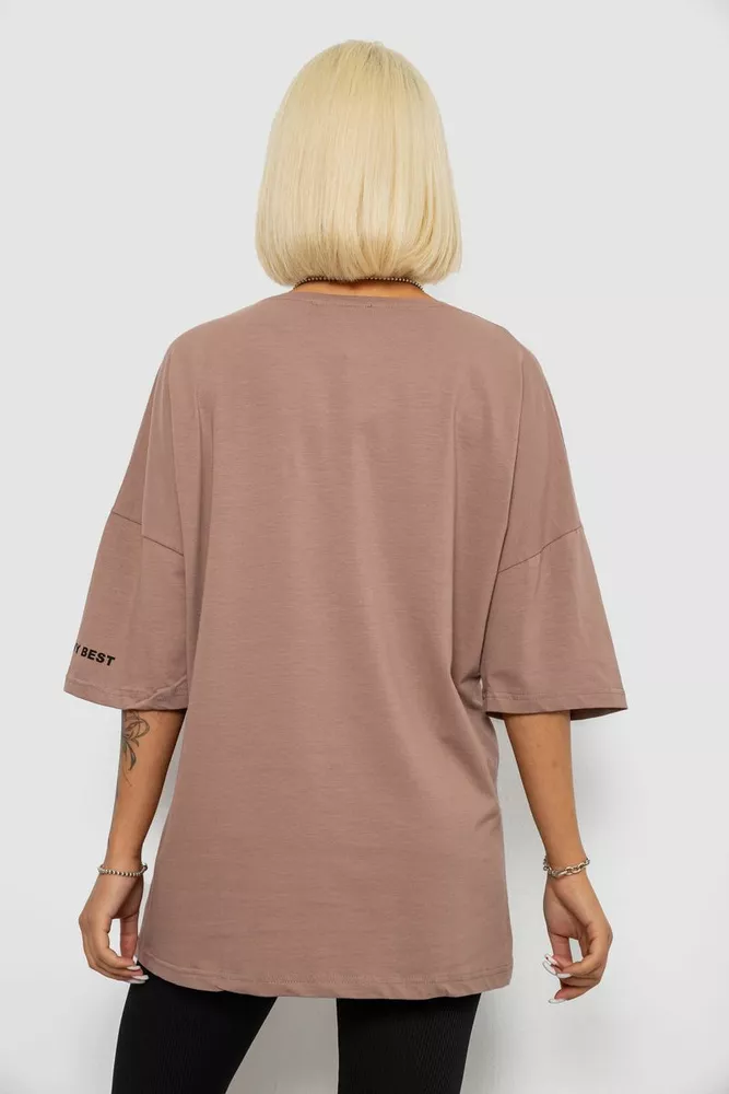 Купить Футболка женская с принтом, цвет мокко, 244R2019 - Фото №4