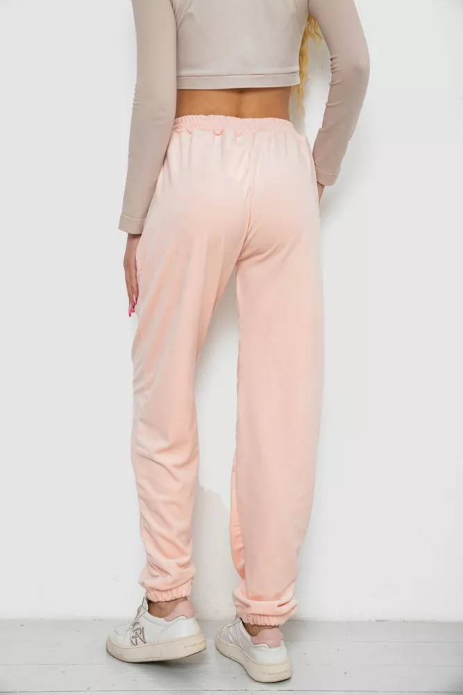 Купити Штани жіночі велюрові  -уцінка, колір персиковий, 238R58473-U-23 - Фото №4