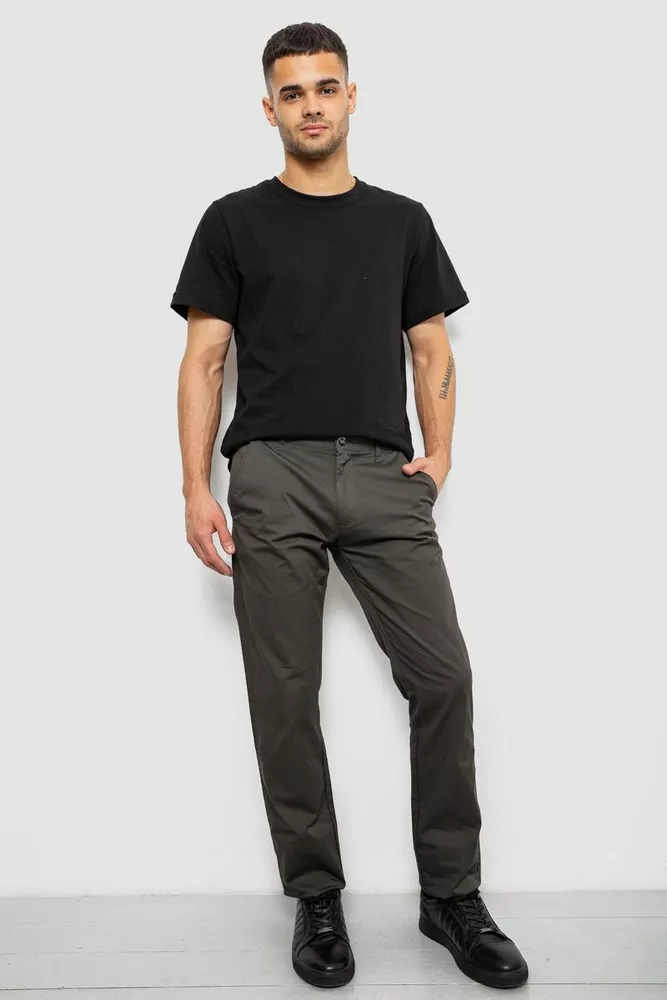 Купить Брюки мужские классические, цвет хаки, 243RXK39-7 - Фото №2