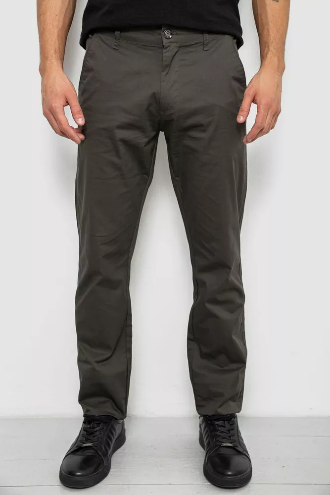 Купить Брюки мужские классические, цвет хаки, 243RXK39-7 - Фото №1