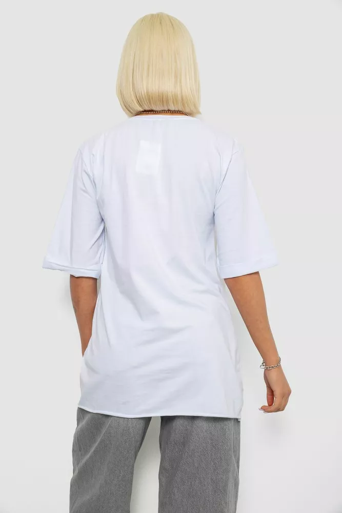 Купить Футболка женская с принтом, цвет белый, 244R1023 оптом - Фото №4