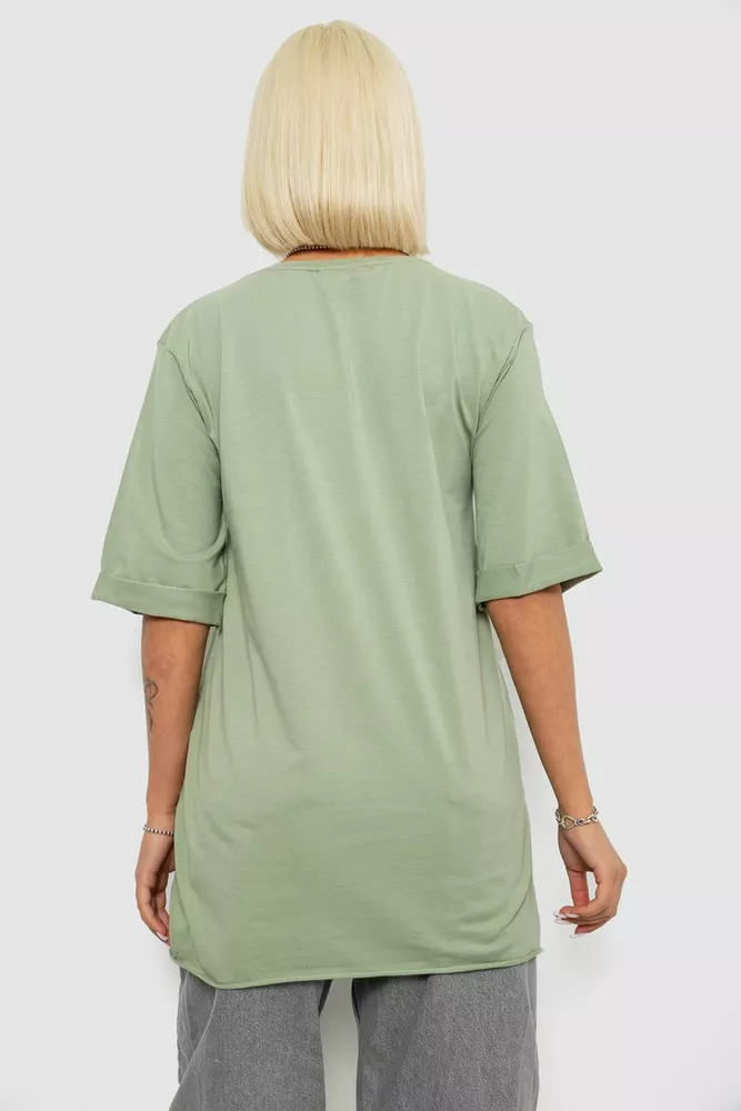 Купить Футболка женская с принтом, цвет оливковый, 244R1023 оптом - Фото №4