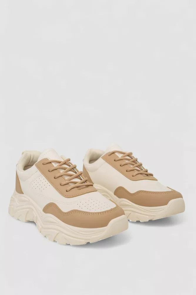 Купить Кроссовки женские, цвет бежевый, 248RA70-65 - Фото №3