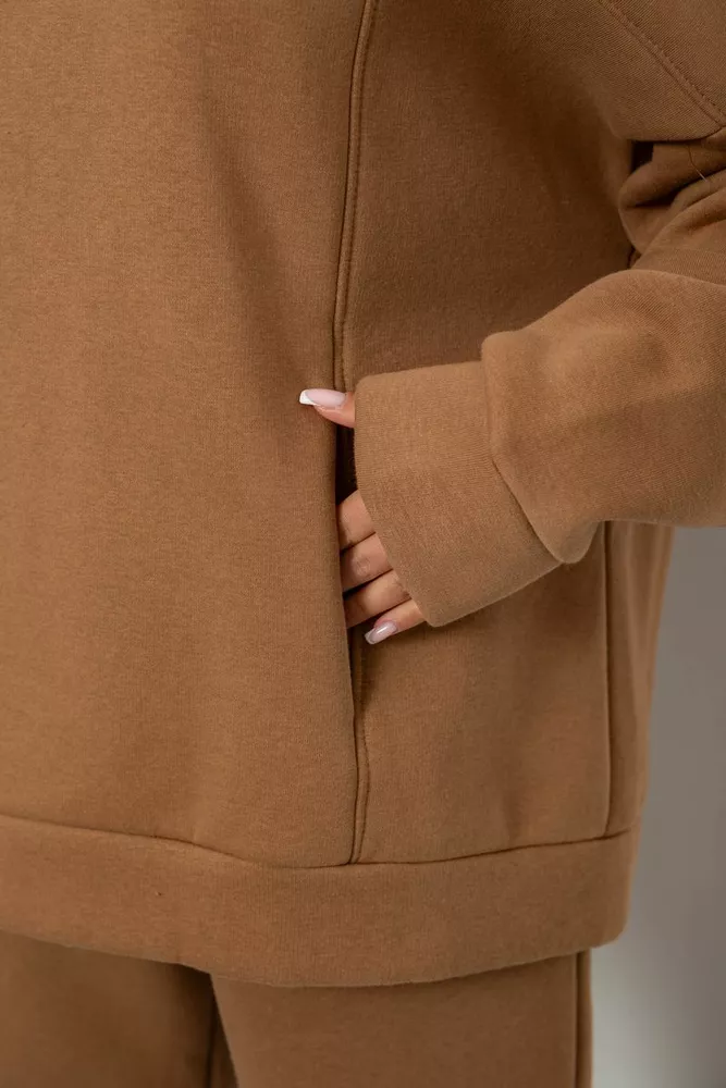 Купить Спортивный костюм женский на флисе, цвет коричневый, 247R2016 - Фото №5